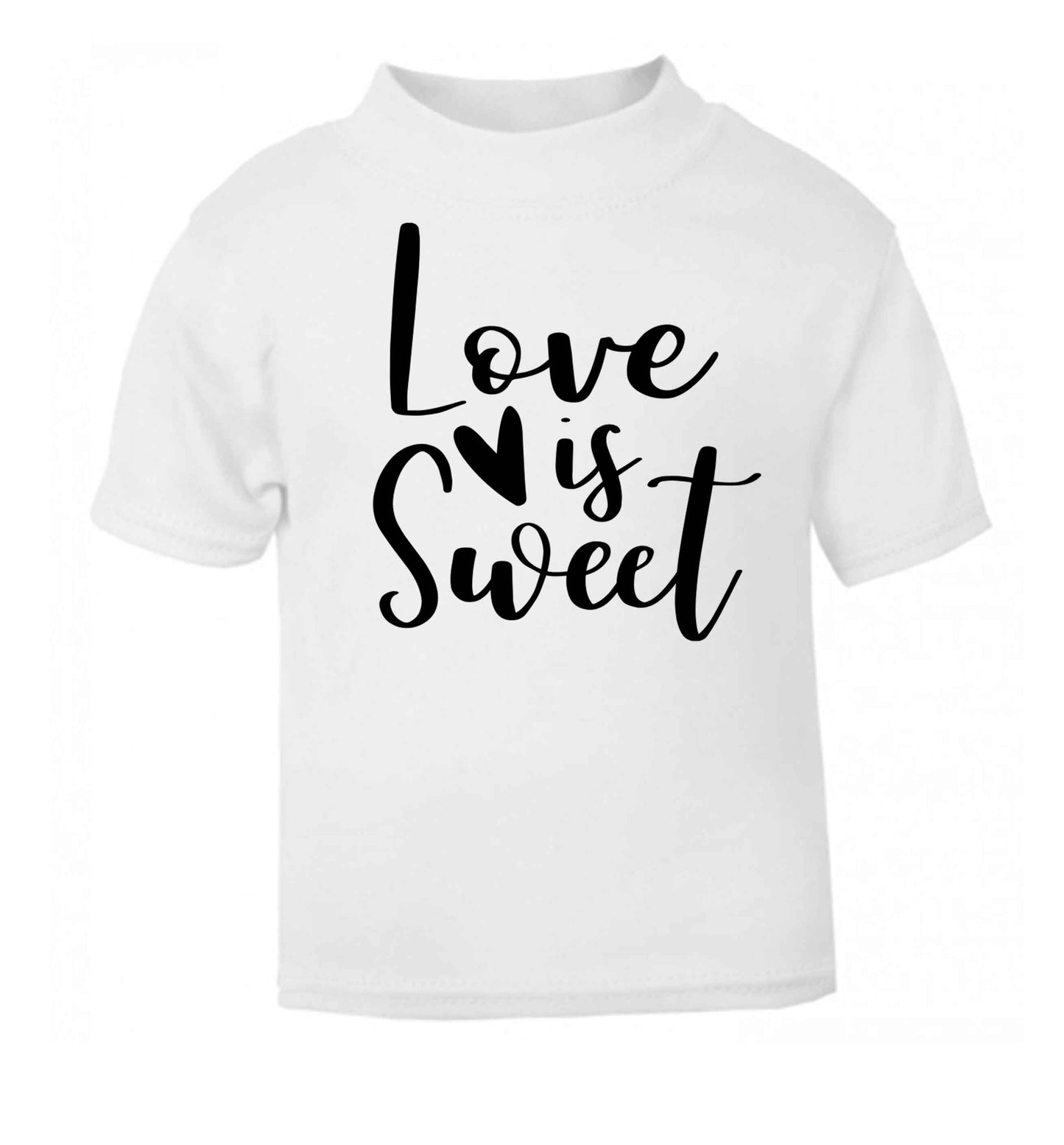 Love really does make the world go round! Ideal for weddings, valentines or just simply to show someone you love them!  white baby toddler Tshirt 2 Years