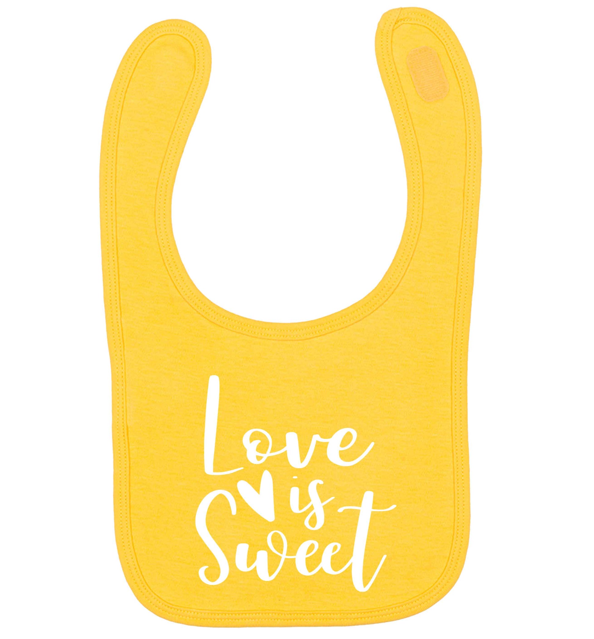 Love really does make the world go round! Ideal for weddings, valentines or just simply to show someone you love them!  yellow baby bib
