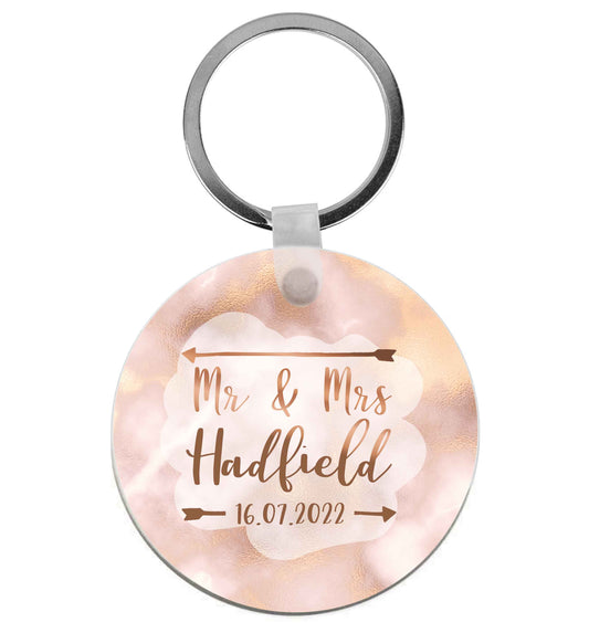Personalised Mr and Mrs wedding date! Ideal wedding favours! | Keyring