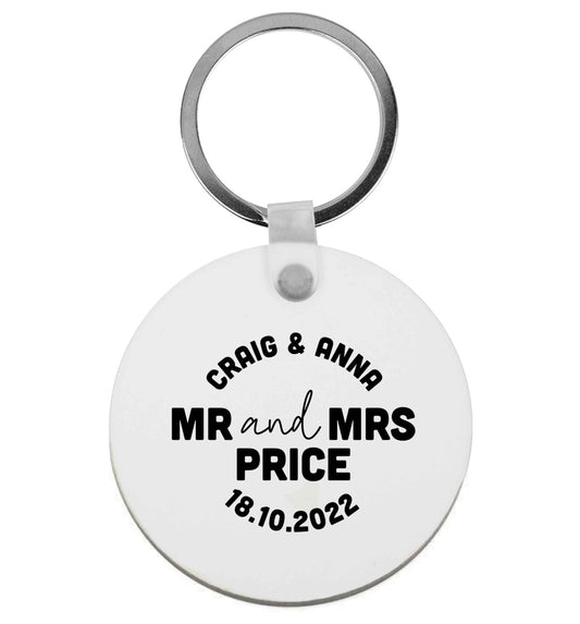 Personalised Mr and Mrs wedding and date! Ideal wedding favours! | Keyring