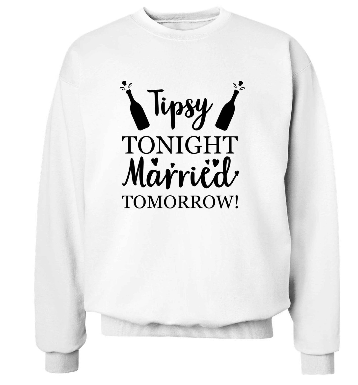 Personalised wedding thank you's Mr and Mrs wedding and date! Ideal wedding favours! adult's unisex white sweater 2XL