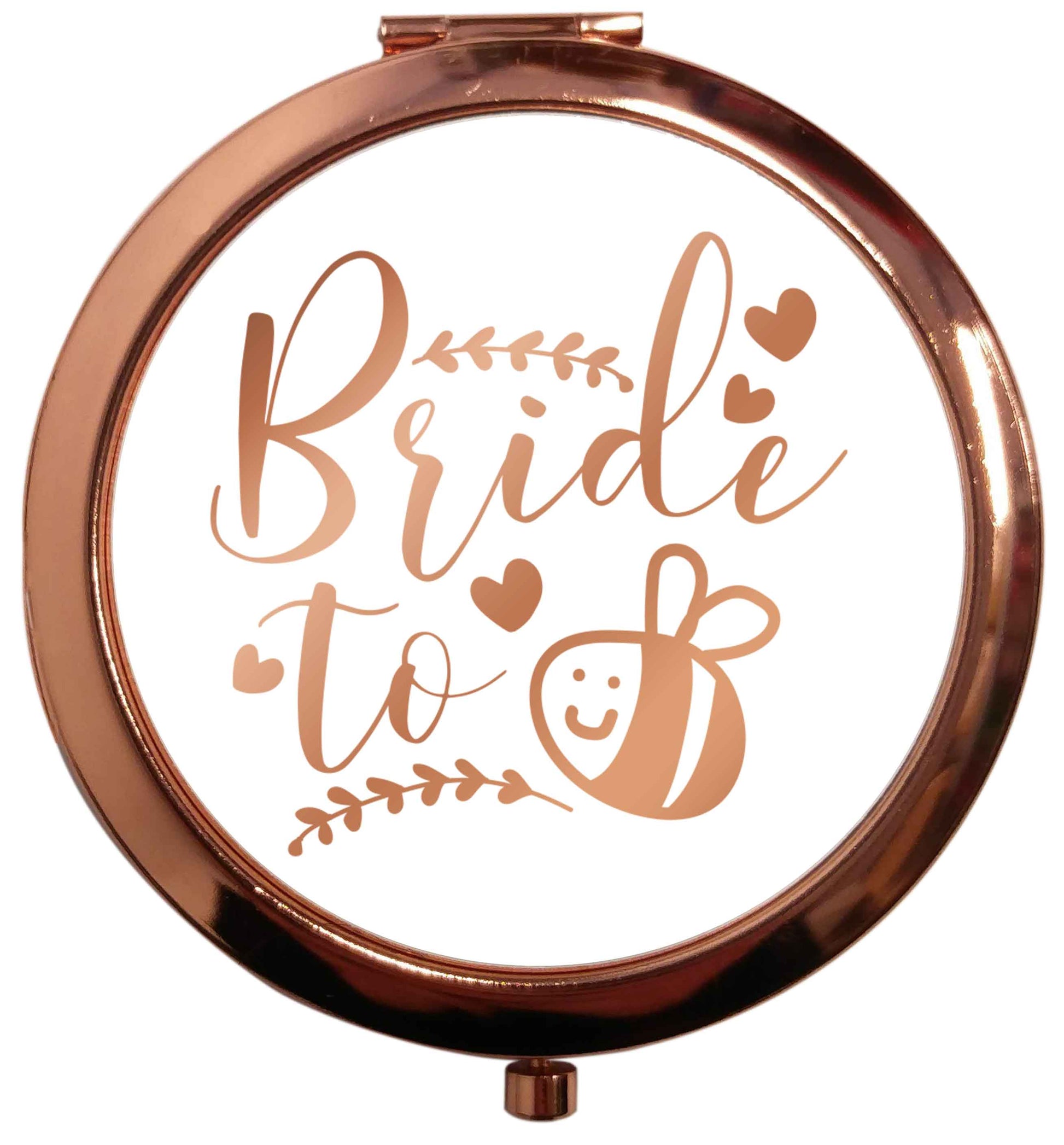 Who doesn't love a cute little bee pun! Because we certainly do! Ideal for brides to bee!  rose gold circle pocket mirror