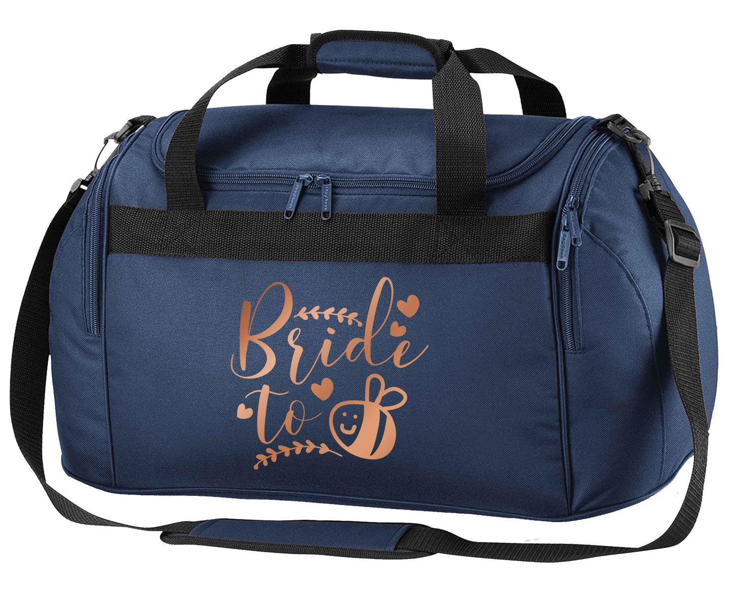 Who doesn't love a cute little bee pun! Because we certainly do! Ideal for brides to bee!  navy holdall / duffel bag
