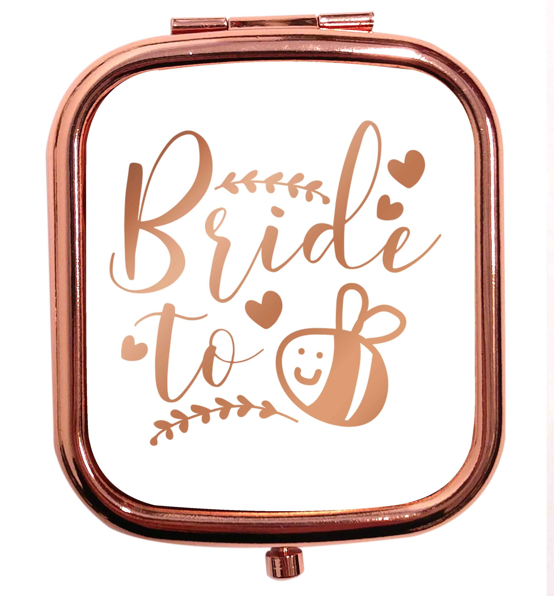 Who doesn't love a cute little bee pun! Because we certainly do! Ideal for brides to bee!  rose gold square pocket mirror