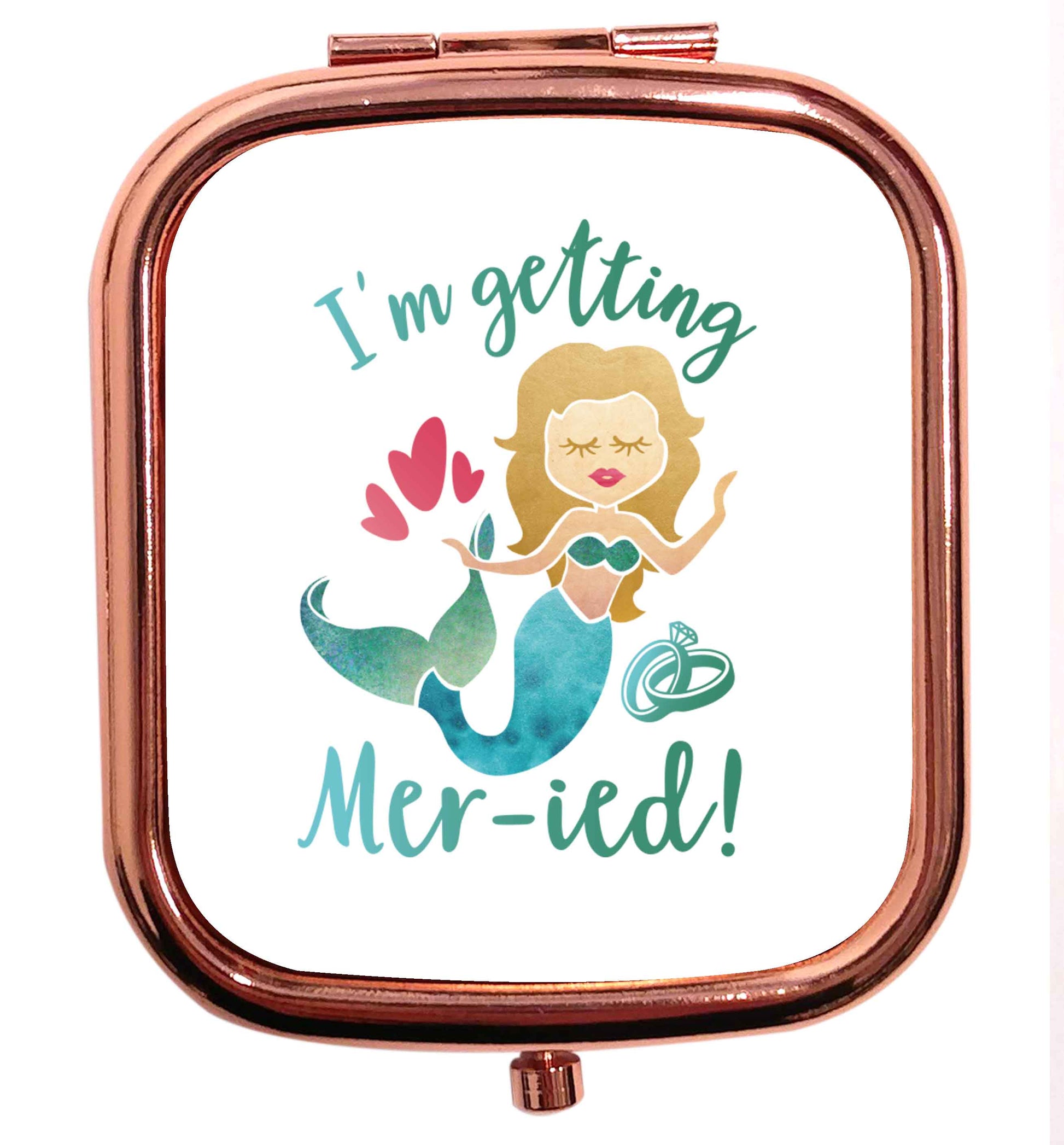 Personalised wedding thank you's Mr and Mrs wedding and date! Ideal wedding favours! rose gold square pocket mirror