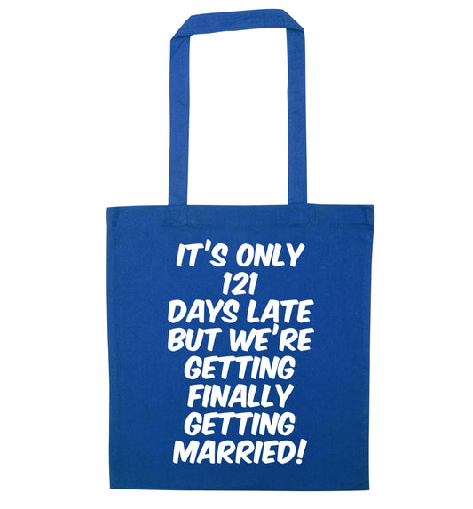 Personalised wedding thank you's Mr and Mrs wedding and date! Ideal wedding favours! blue tote bag