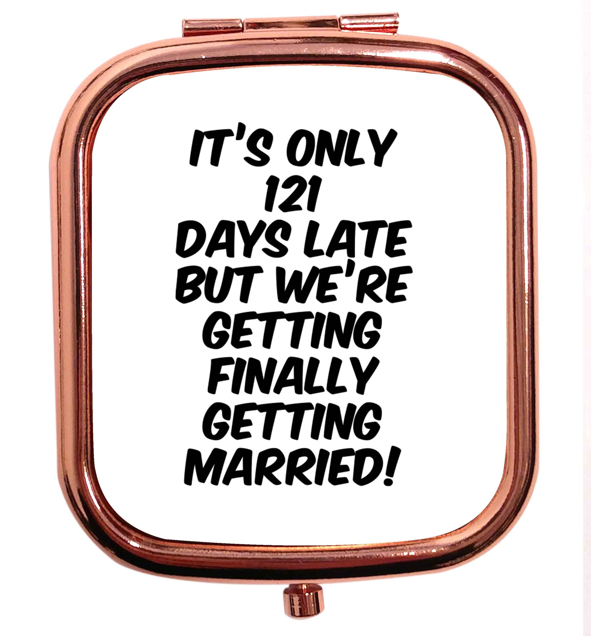Personalised wedding thank you's Mr and Mrs wedding and date! Ideal wedding favours! rose gold square pocket mirror