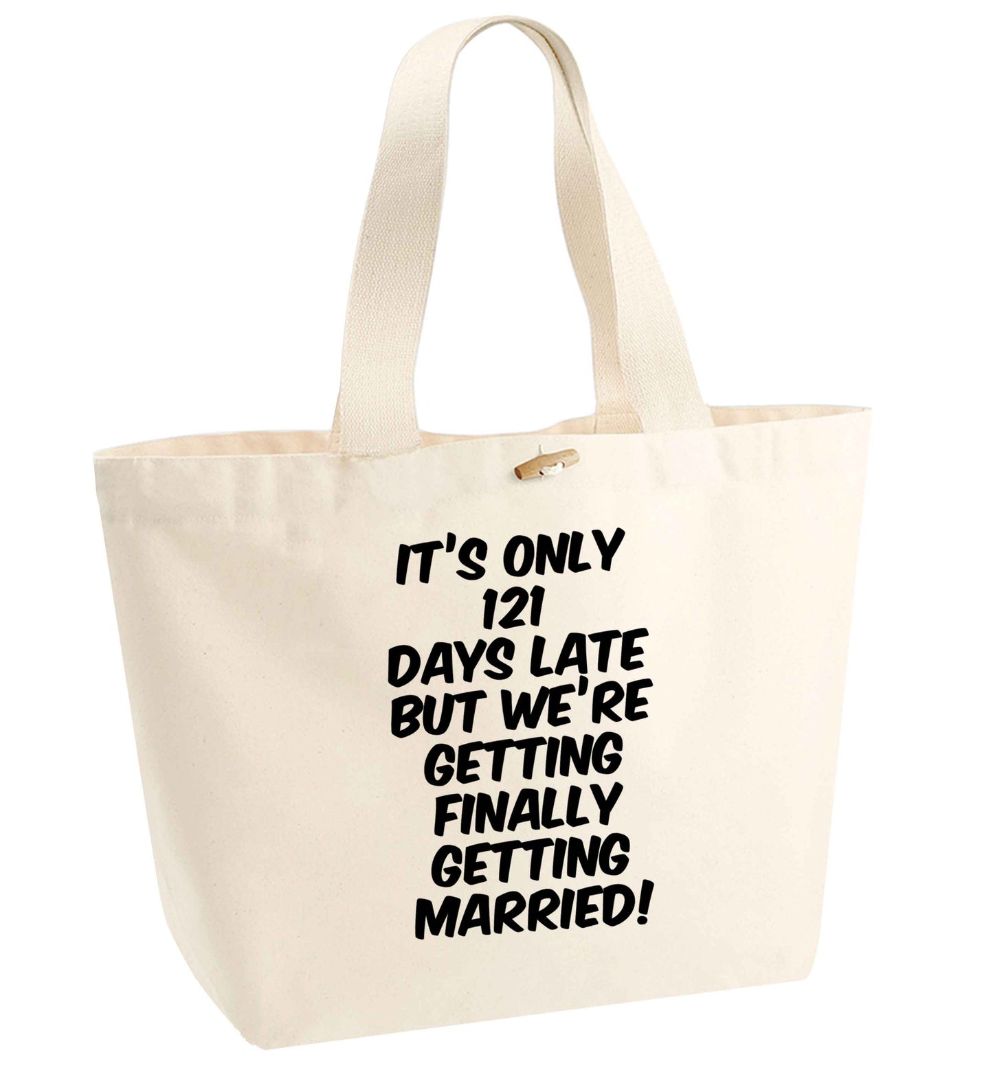 Personalised wedding thank you's Mr and Mrs wedding and date! Ideal wedding favours! organic cotton premium tote bag with wooden toggle in natural