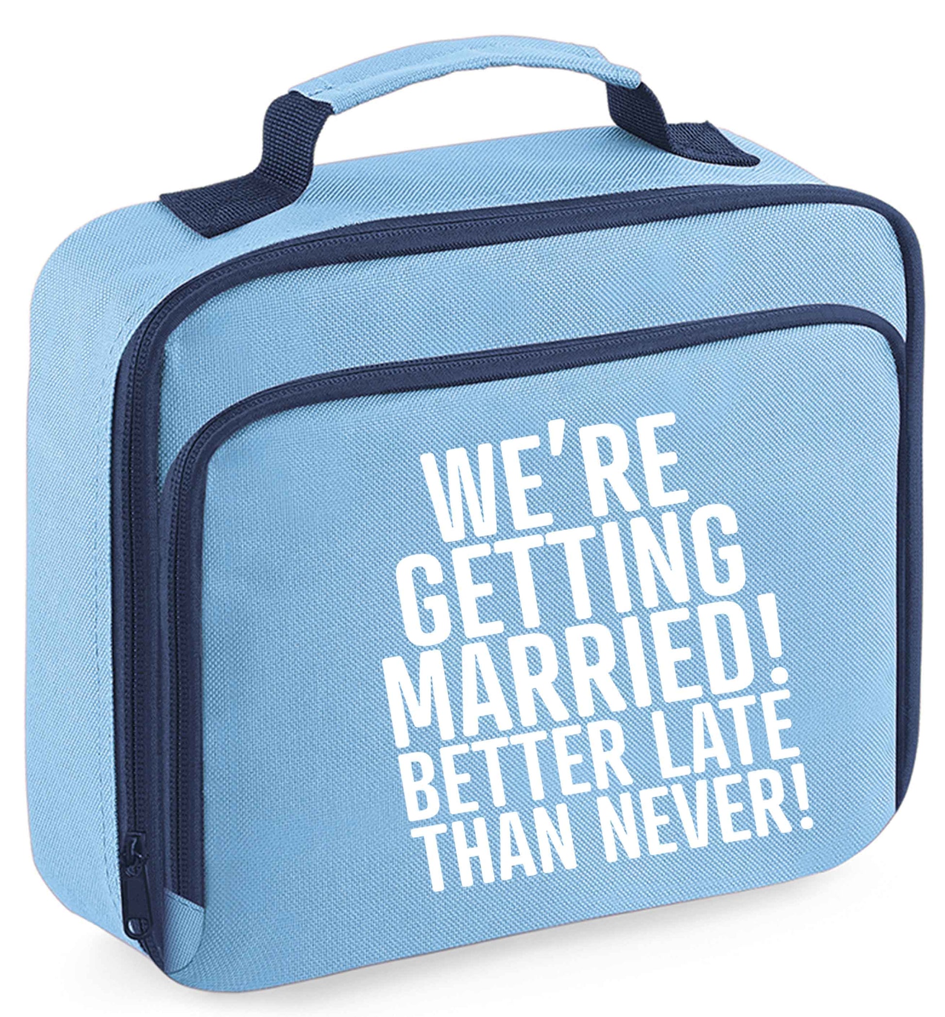 Any tex here insulated blue lunch bag cooler