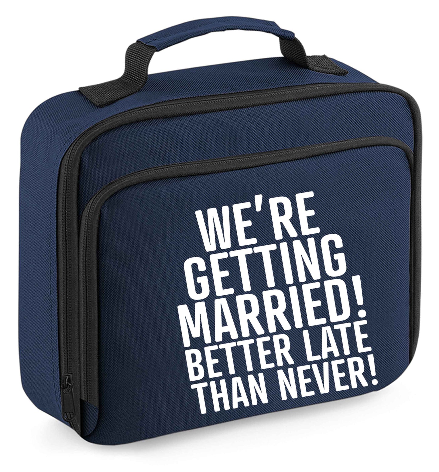 Any tex here insulated navy lunch bag cooler
