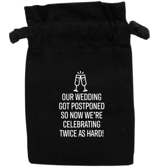 Our wedding got postponed so now we're celebrating twice as hard | XS - L | Pouch / Drawstring bag / Sack | Organic Cotton | Bulk discounts available!