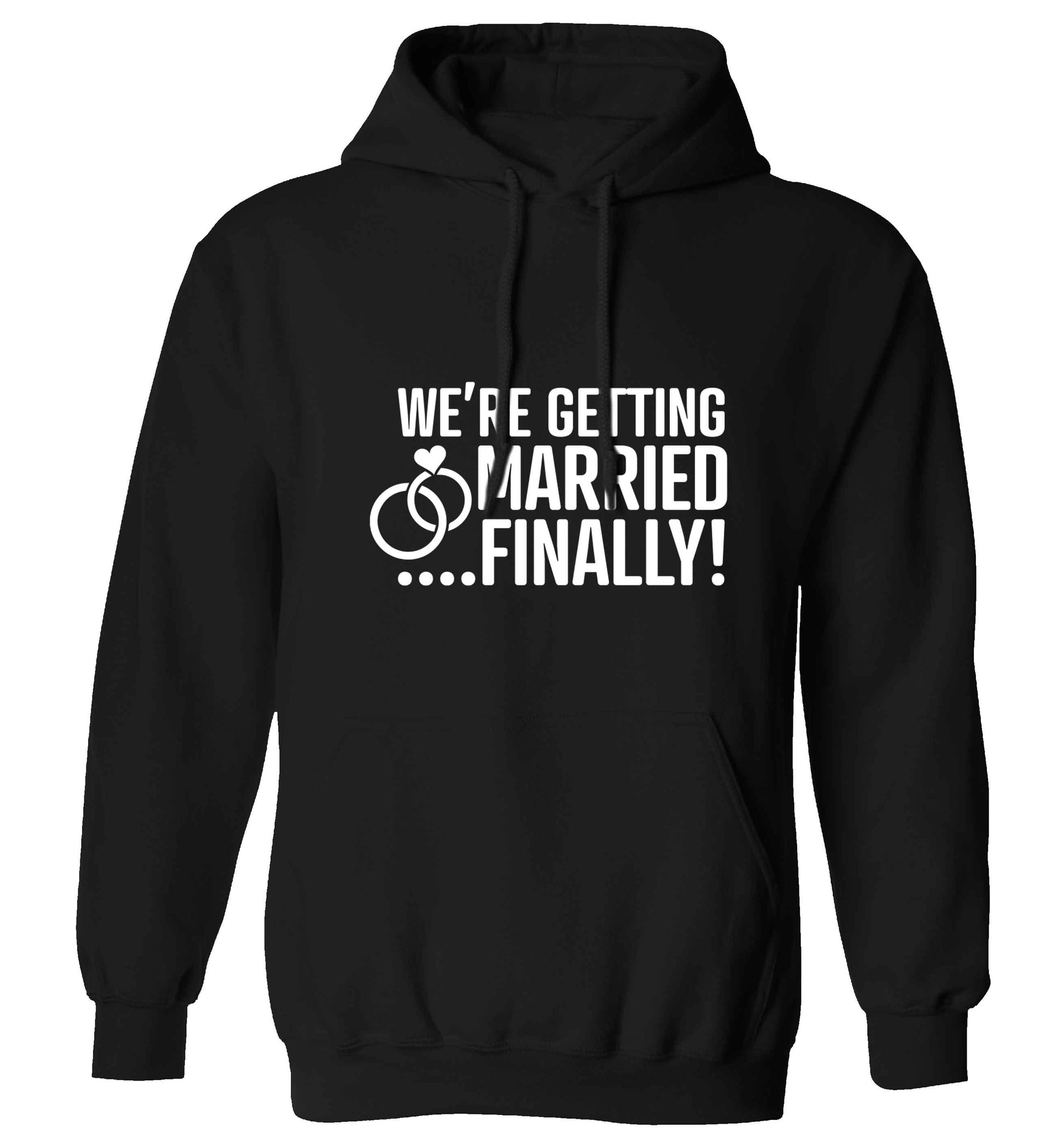 It's been a long wait but it's finally happening! Let everyone know you're celebrating your big day soon! adults unisex black hoodie 2XL