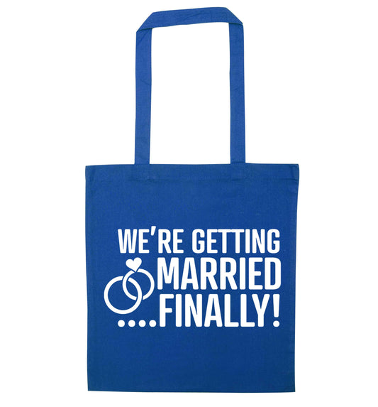 It's been a long wait but it's finally happening! Let everyone know you're celebrating your big day soon! blue tote bag