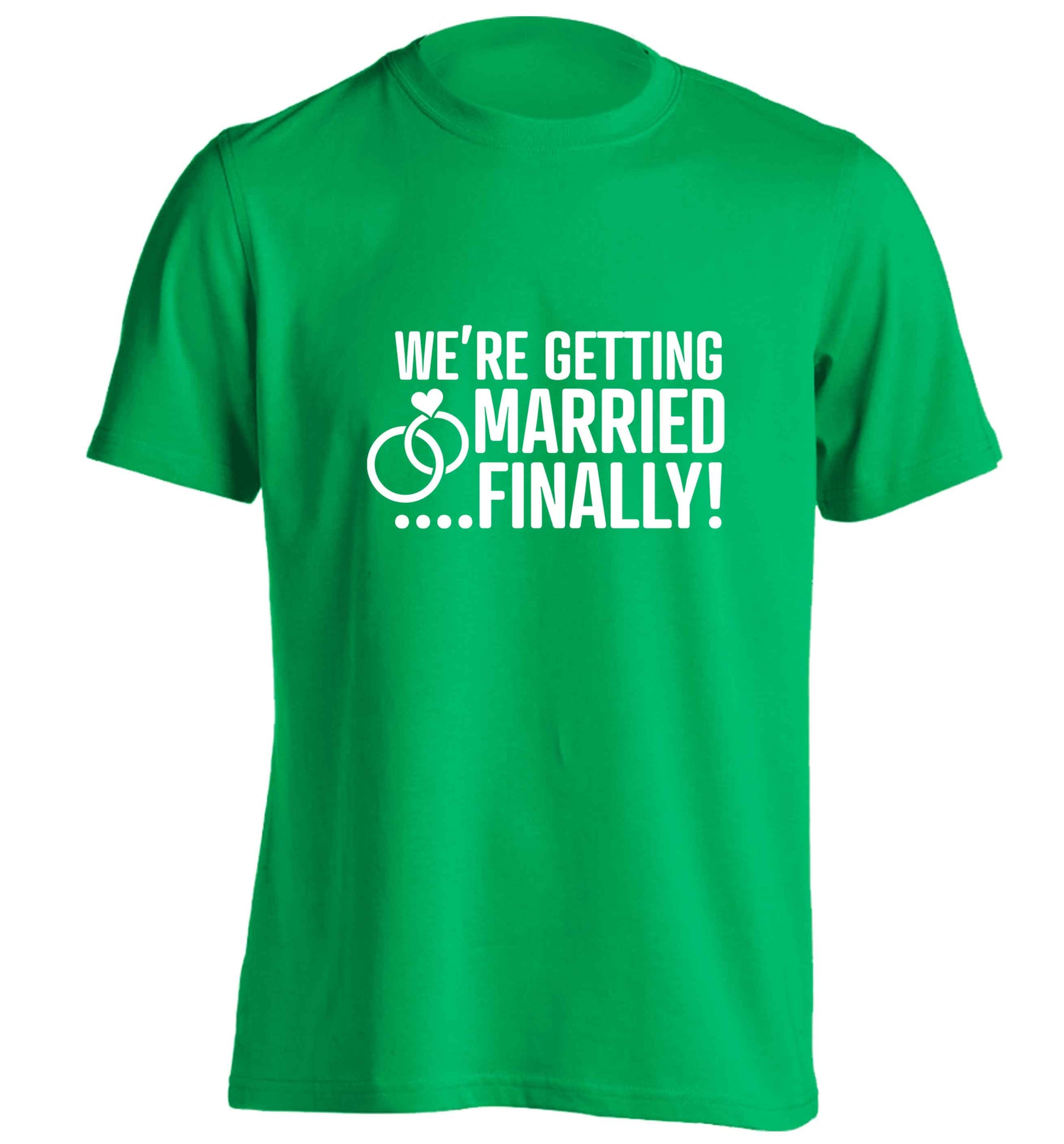 It's been a long wait but it's finally happening! Let everyone know you're celebrating your big day soon! adults unisex green Tshirt 2XL