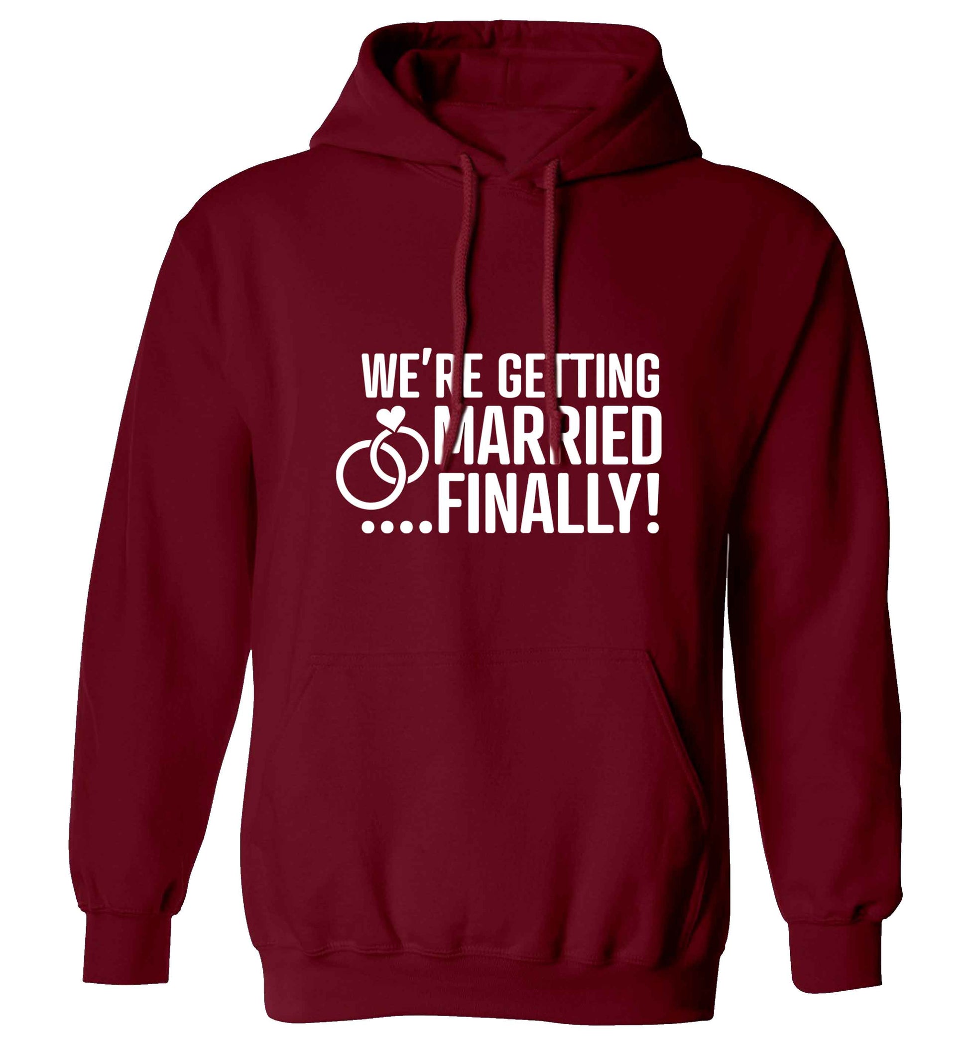 It's been a long wait but it's finally happening! Let everyone know you're celebrating your big day soon! adults unisex maroon hoodie 2XL