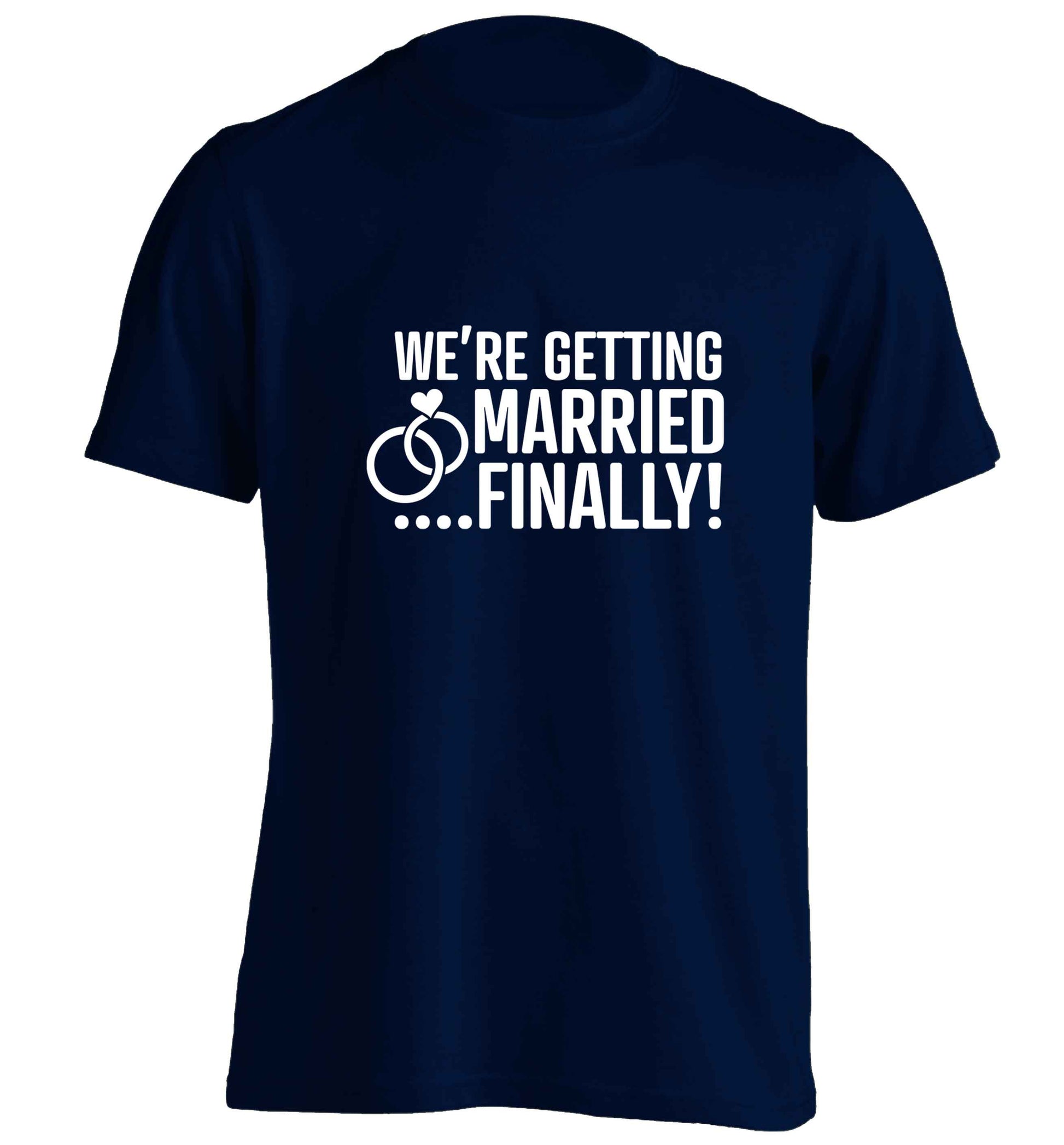 It's been a long wait but it's finally happening! Let everyone know you're celebrating your big day soon! adults unisex navy Tshirt 2XL