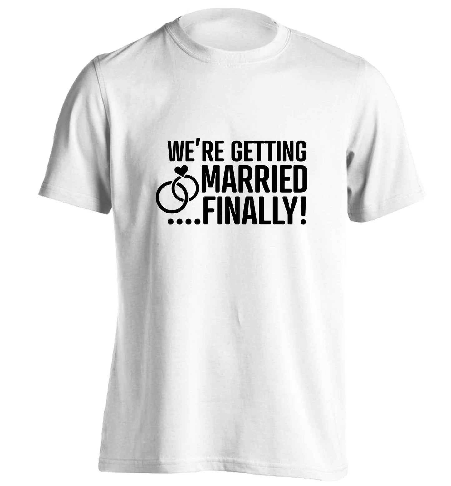It's been a long wait but it's finally happening! Let everyone know you're celebrating your big day soon! adults unisex white Tshirt 2XL