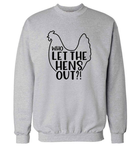 Who let the hens out adult's unisex grey sweater 2XL