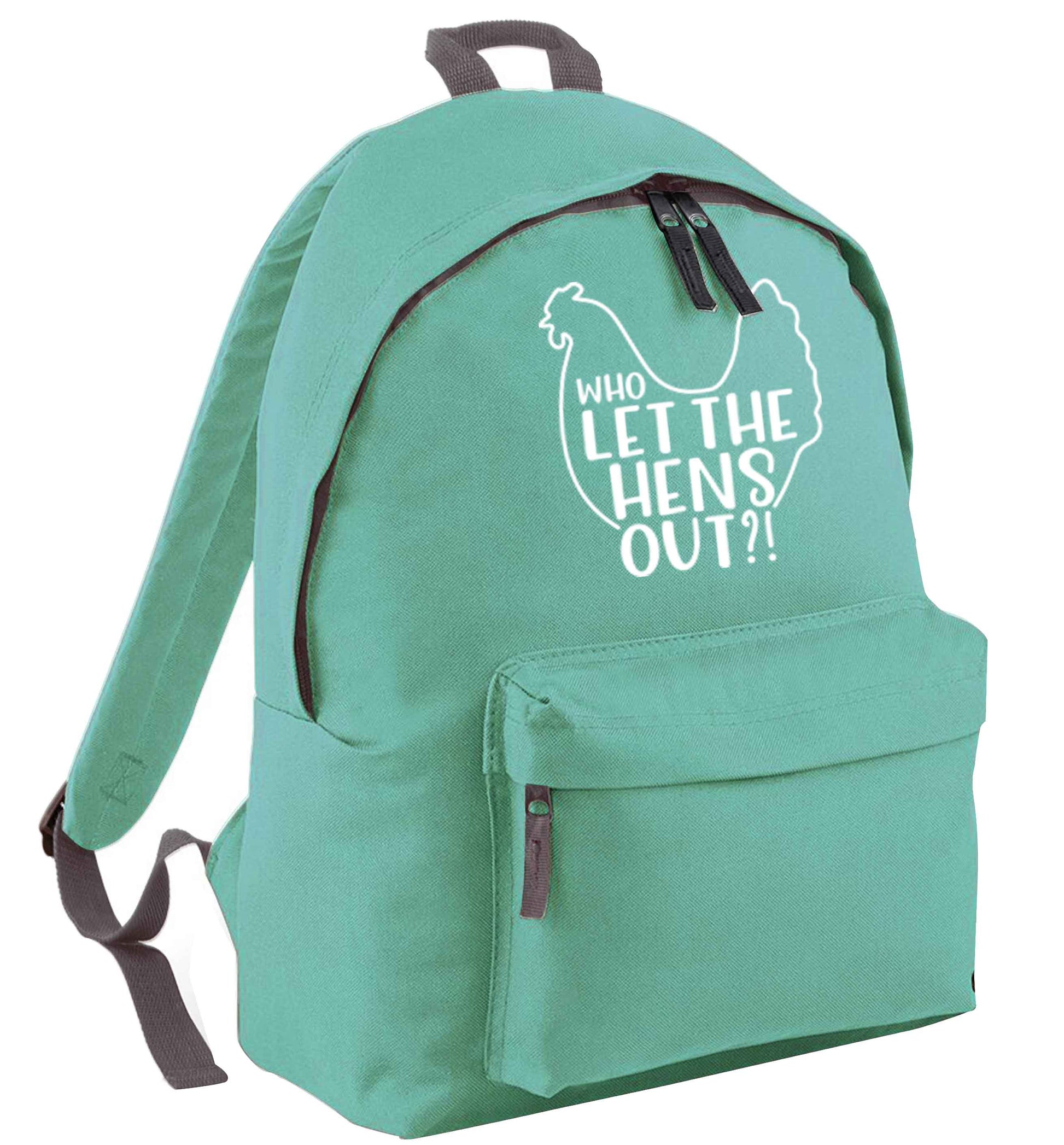 Who let the hens out mint adults backpack