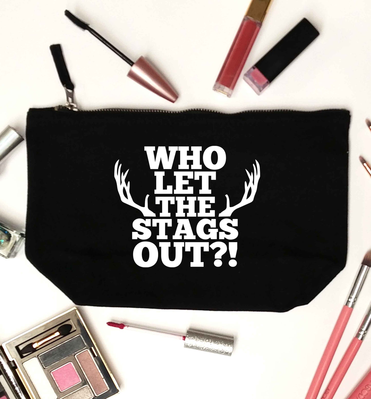 Who let the stags out black makeup bag