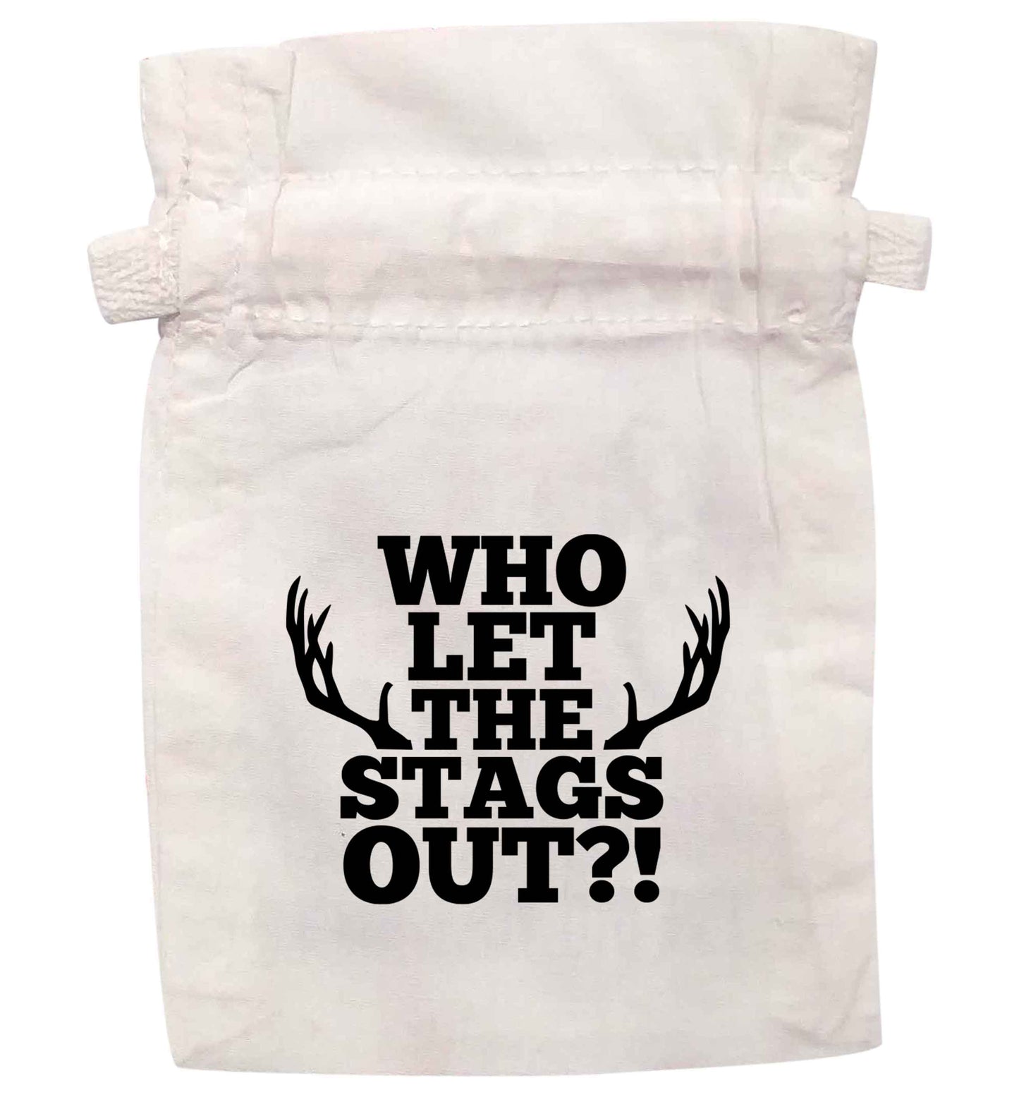 Who let the stags out | XS - L | Pouch / Drawstring bag / Sack | Organic Cotton | Bulk discounts available!