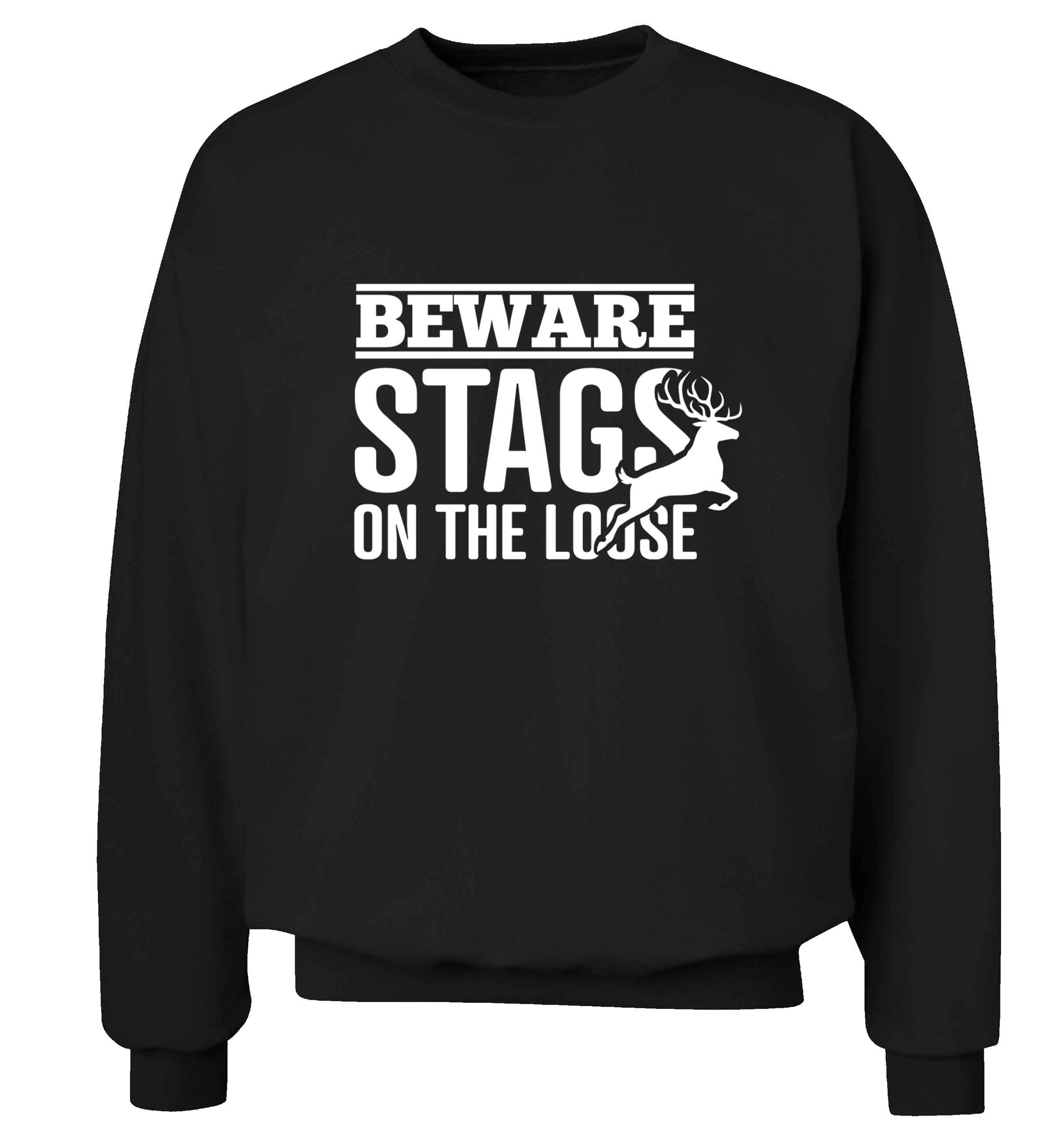Beware stags on the loose adult's unisex black sweater 2XL