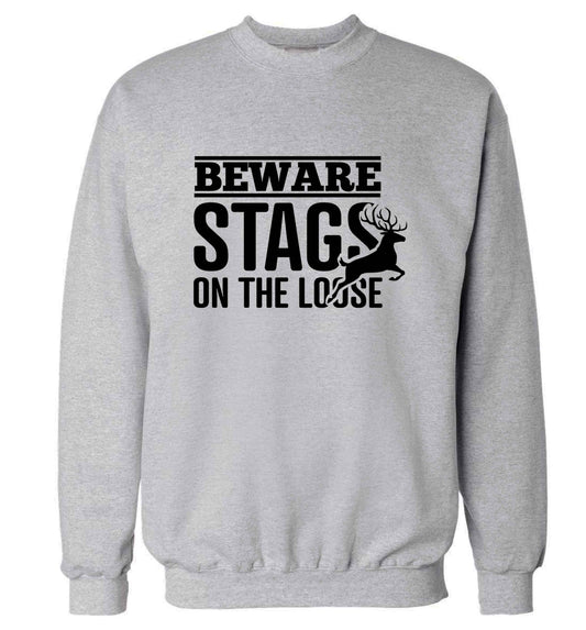 Beware stags on the loose adult's unisex grey sweater 2XL
