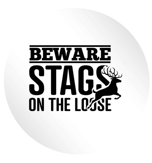 Beware stags on the loose 24 @ 45mm matt circle stickers