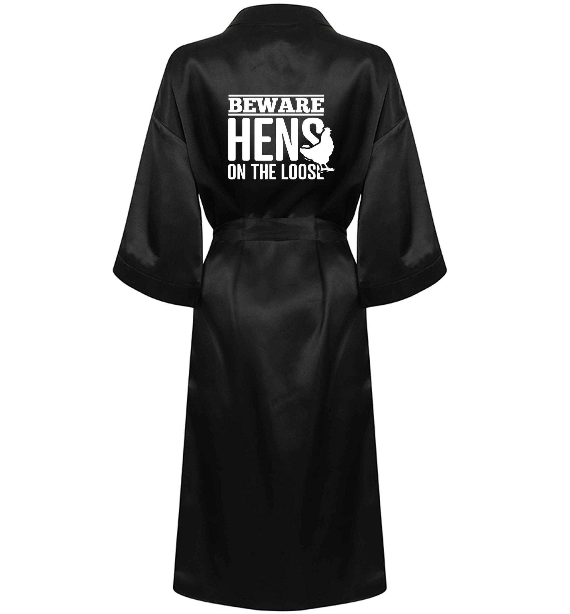Beware hens on the loose XL/XXL black ladies dressing  gown size 16/18