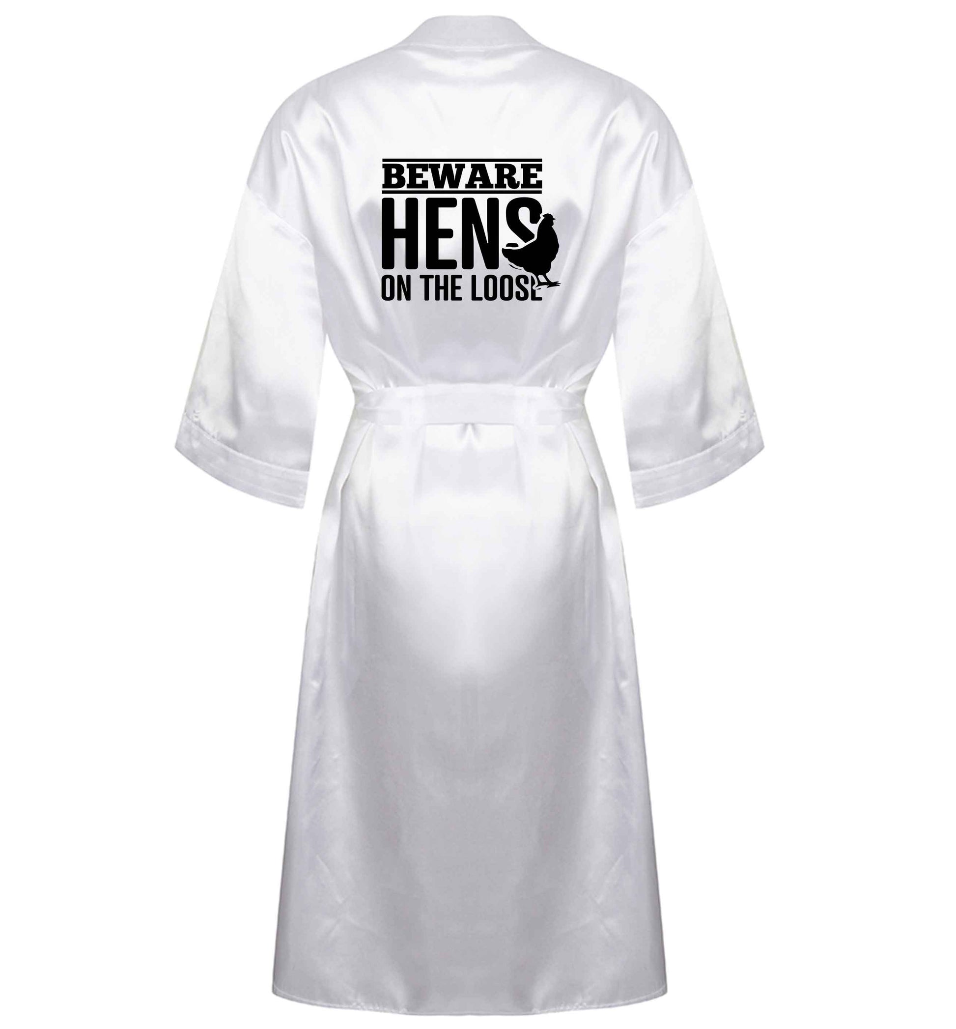 Beware hens on the loose XL/XXL white ladies dressing gown size 16/18