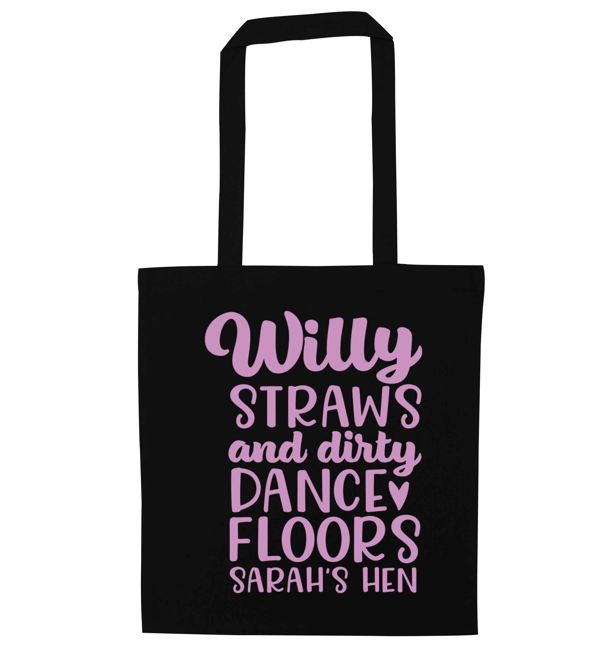 Willy straws and dirty dance floors black tote bag