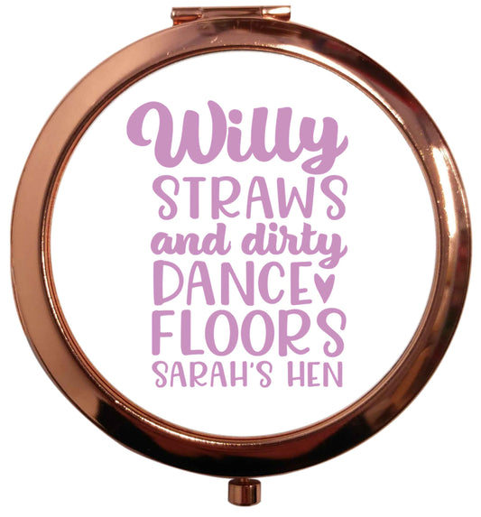 Willy straws and dirty dance floors rose gold circle pocket mirror