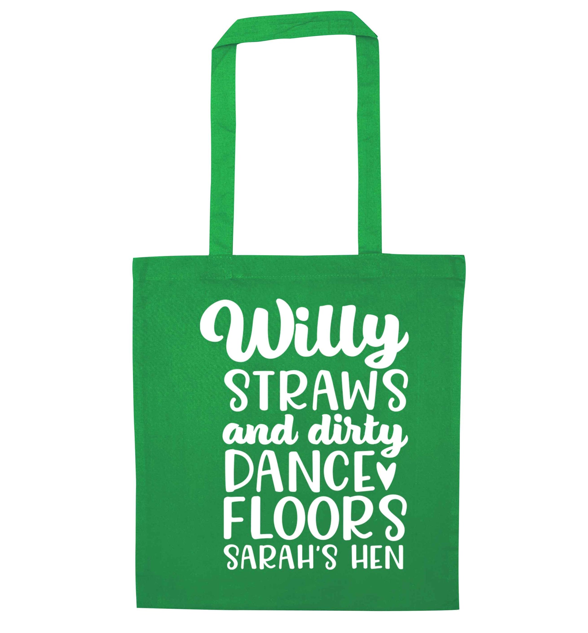 Willy straws and dirty dance floors green tote bag