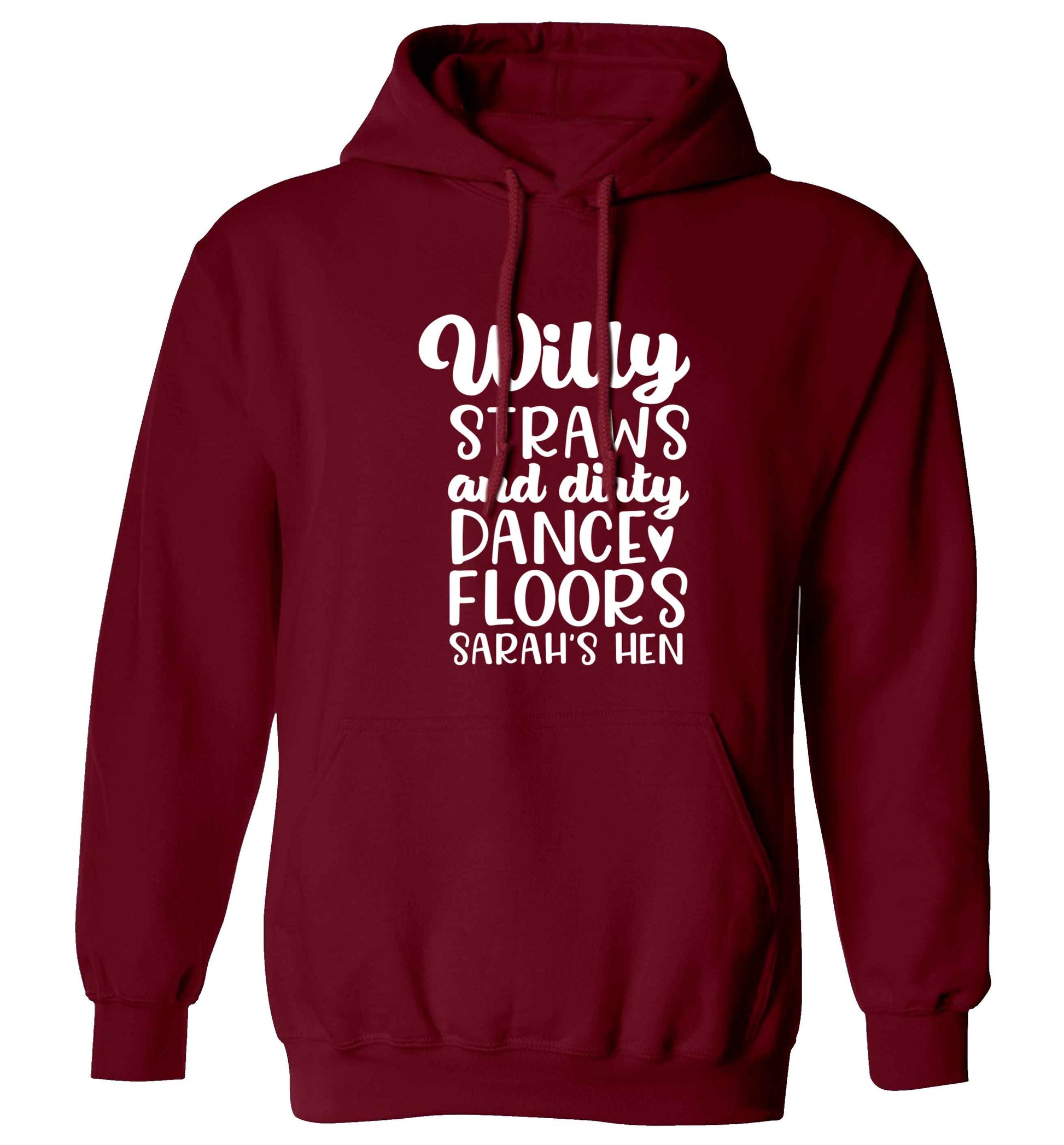 Willy straws and dirty dance floors adults unisex maroon hoodie 2XL