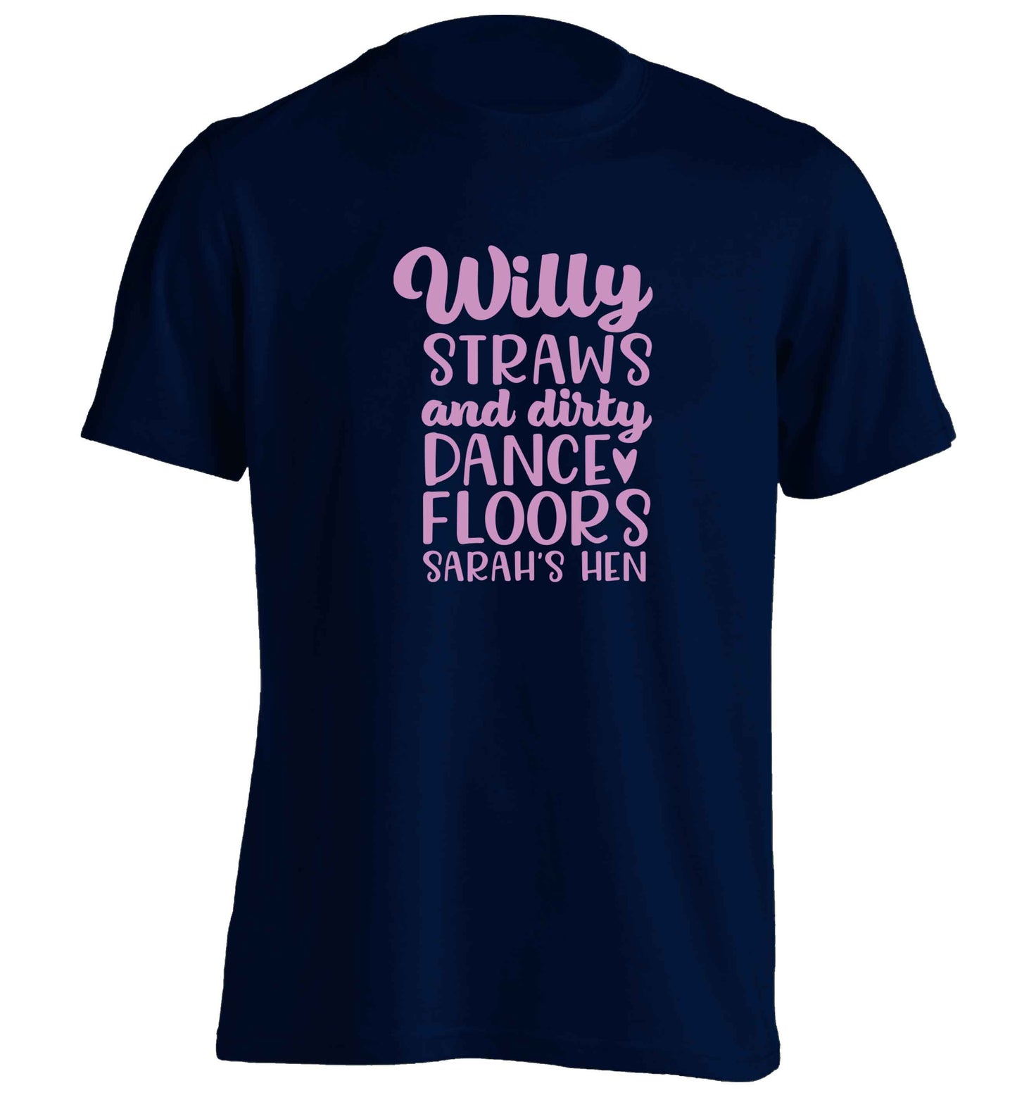 Willy straws and dirty dance floors adults unisex navy Tshirt 2XL