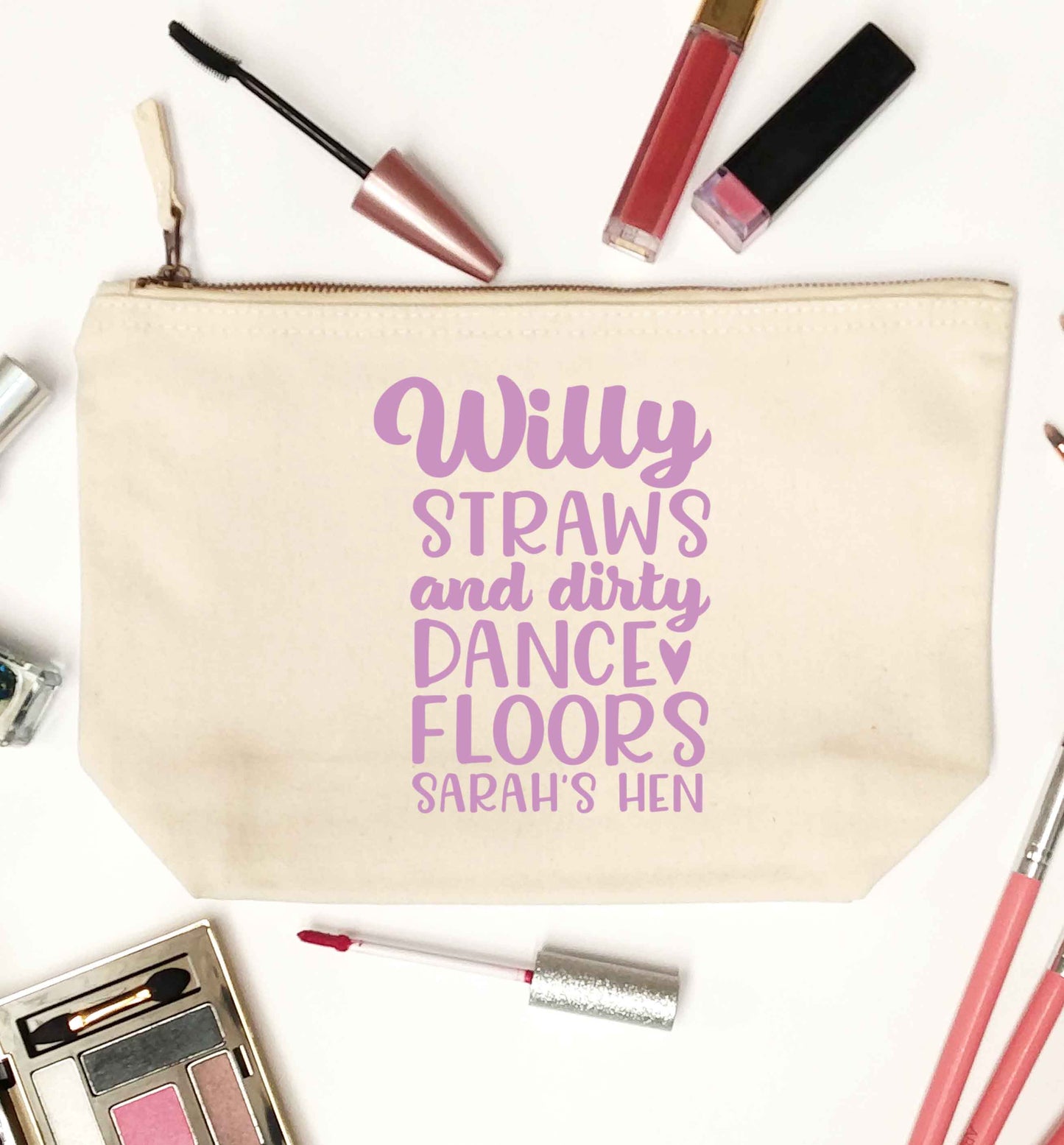 Willy straws and dirty dance floors natural makeup bag