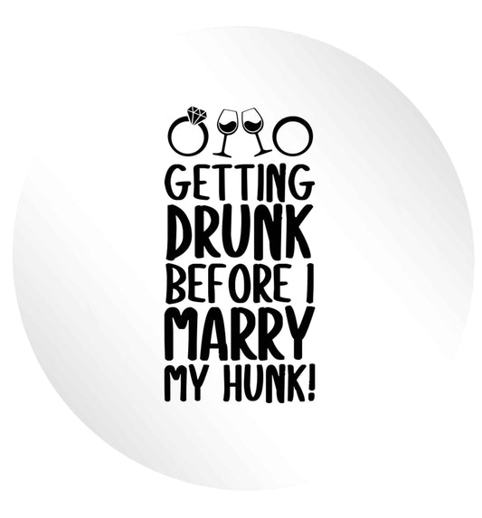 Getting drunk before I marry my hunk 24 @ 45mm matt circle stickers