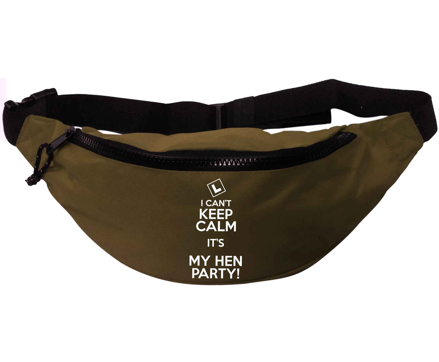 I can't keep calm it's my hen party | Recycled polyester bumbag