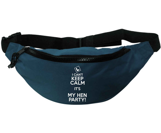 I can't keep calm it's my hen party | Recycled polyester bumbag