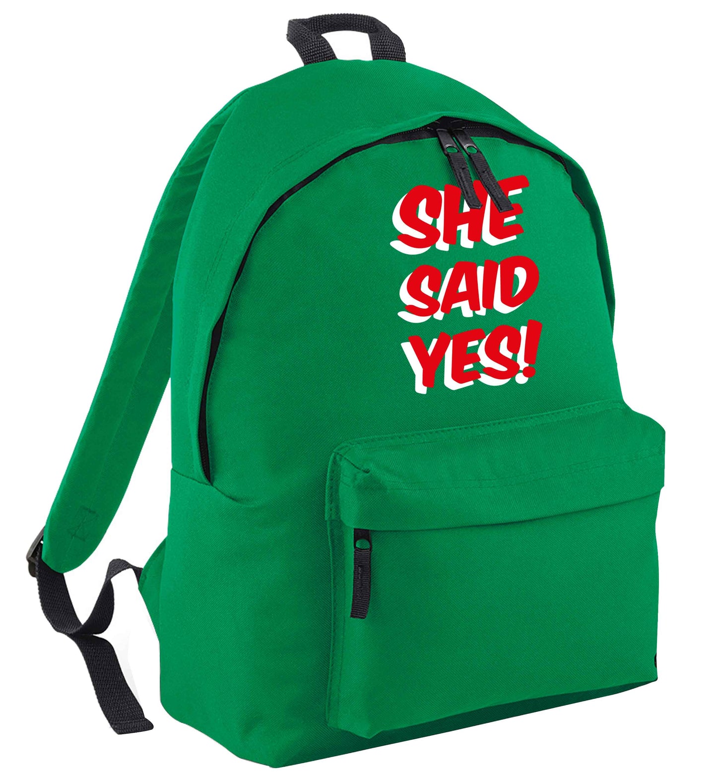 She said yes green adults backpack