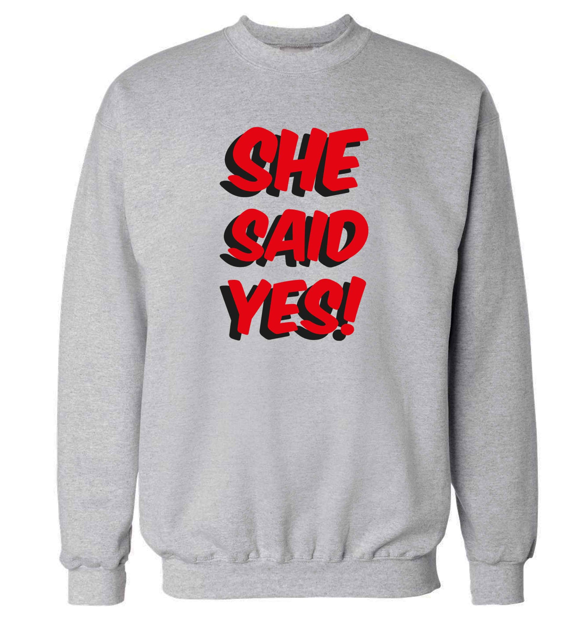 She said yes adult's unisex grey sweater 2XL
