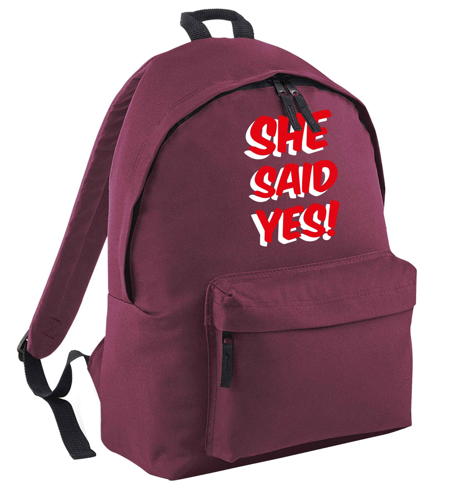 She said yes maroon adults backpack