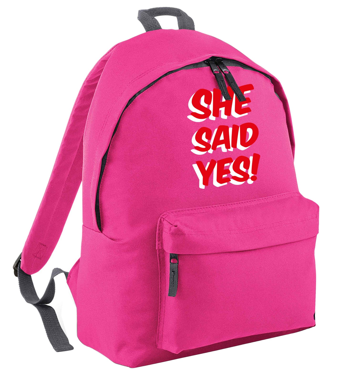 She said yes pink adults backpack