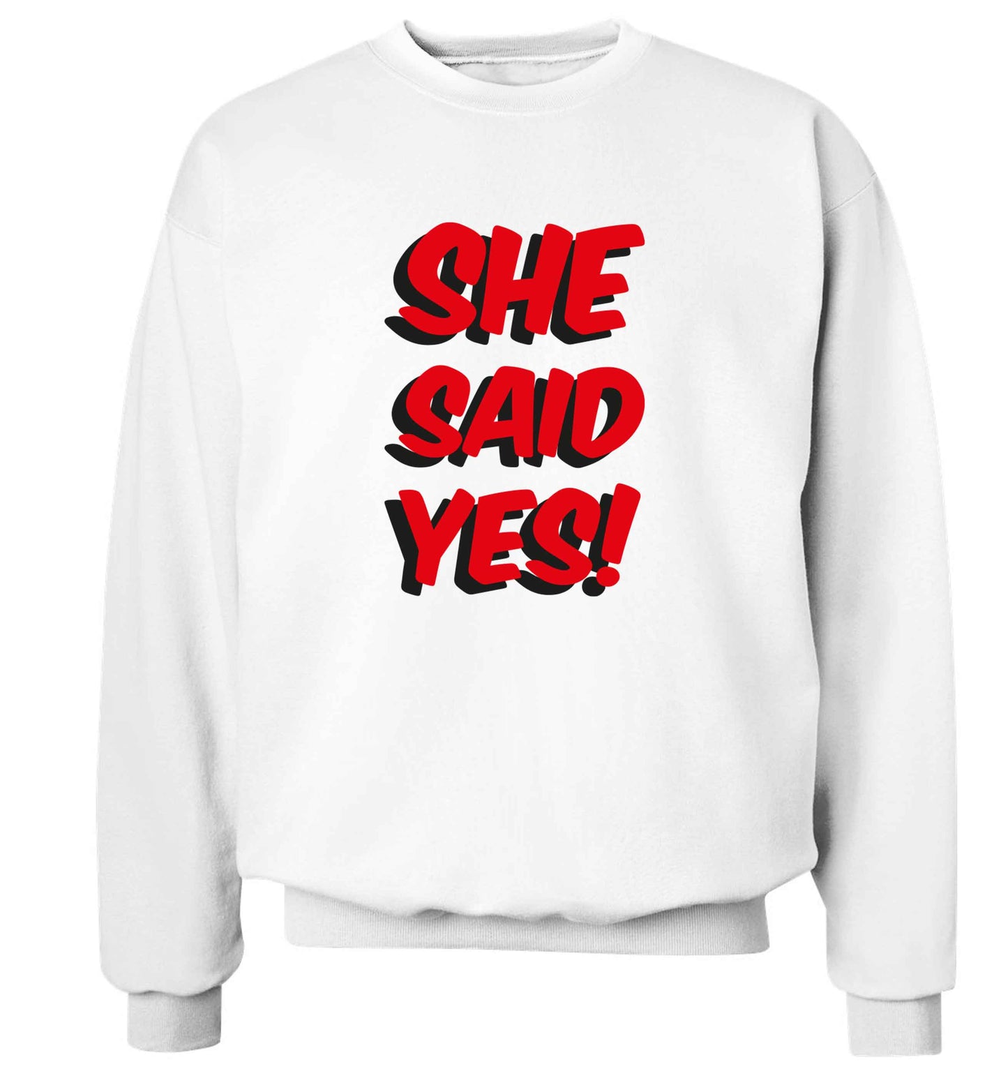She said yes adult's unisex white sweater 2XL