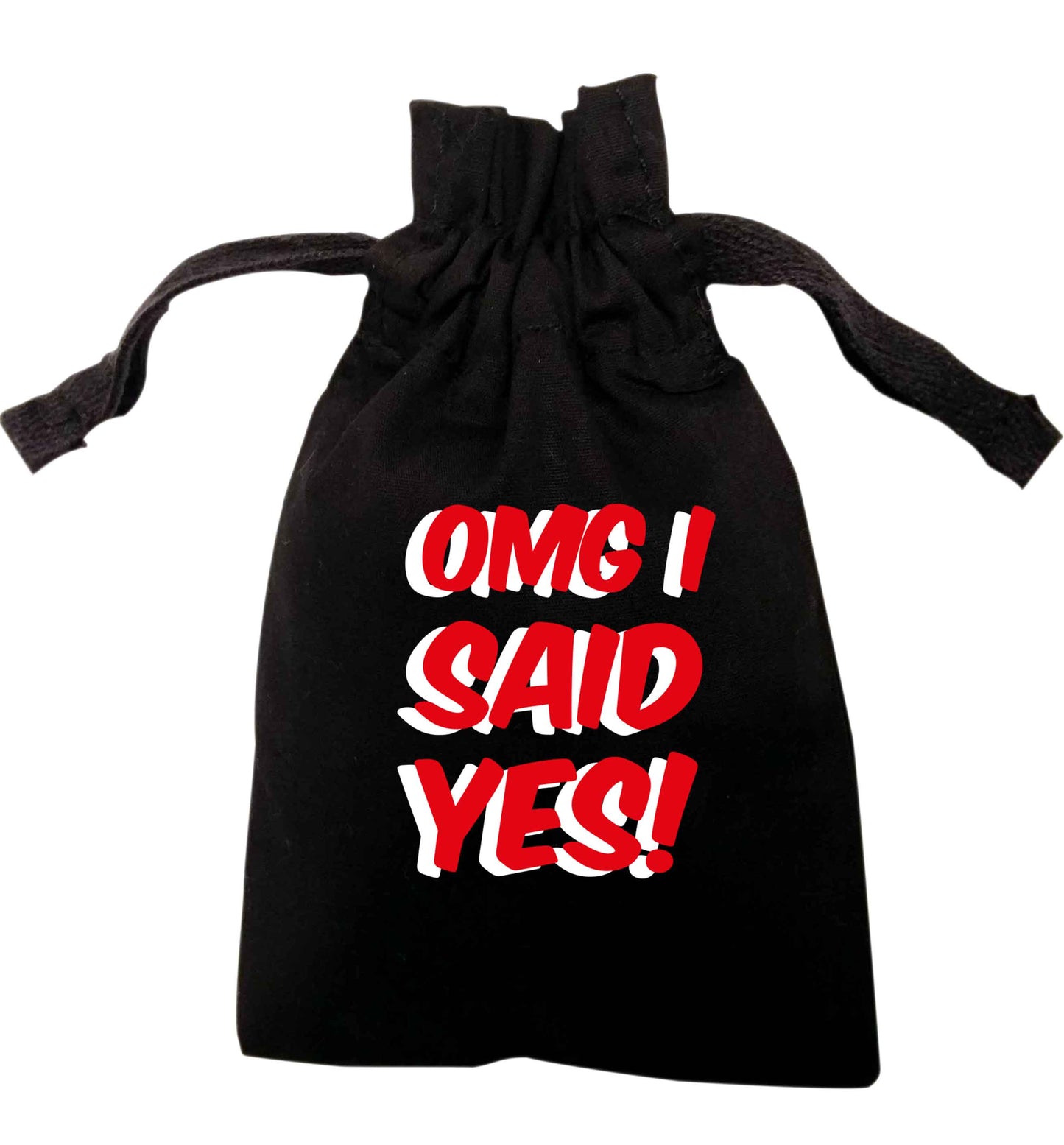 Omg I said yes | XS - L | Pouch / Drawstring bag / Sack | Organic Cotton | Bulk discounts available!
