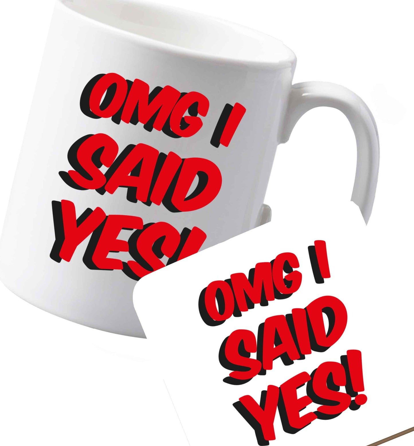 10 oz Ceramic mug and coaster Omg I said yes   both sides