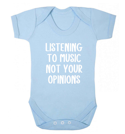 Listening to music not your opinions baby vest pale blue 18-24 months