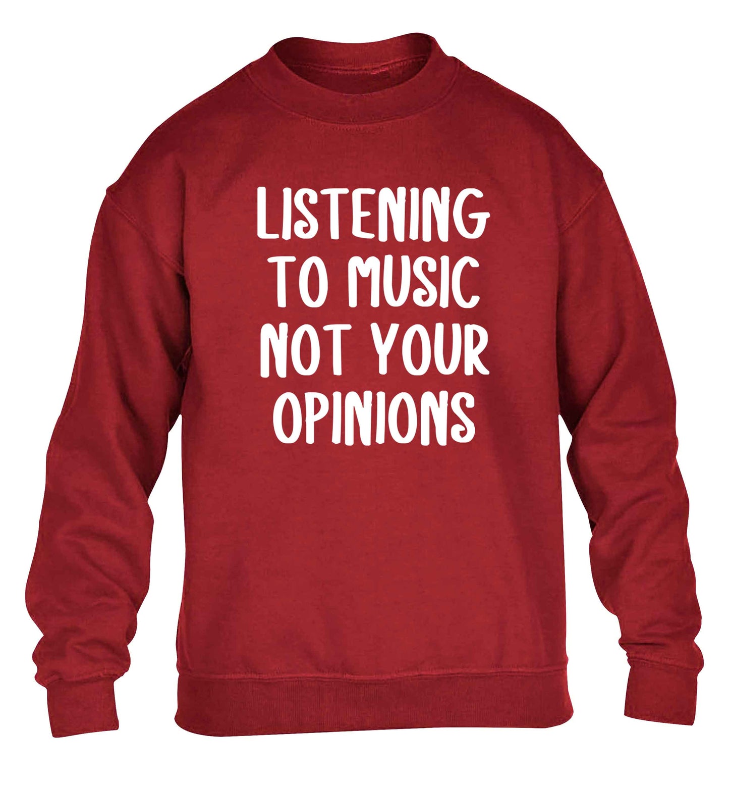 Listening to music not your opinions children's grey sweater 12-13 Years