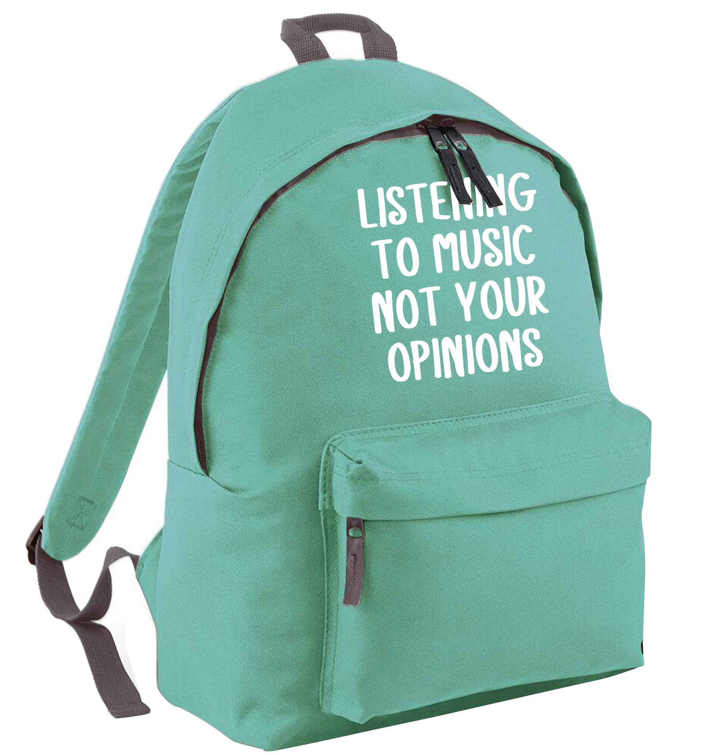 Listening to music not your opinions mint adults backpack