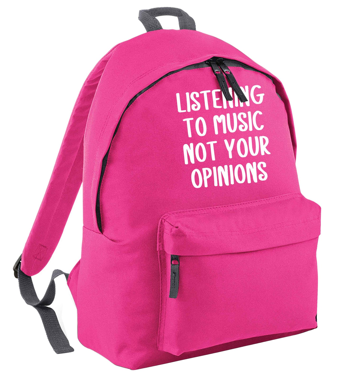 Listening to music not your opinions pink adults backpack